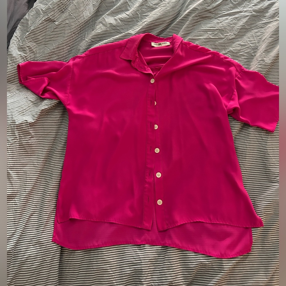 Amanda Uprichard Pink Button Down Shirt